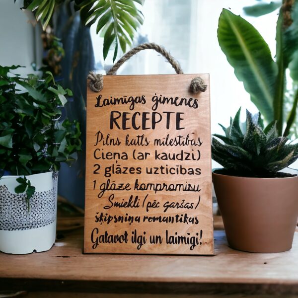 Dekors "Laimīgas ģimenes recepte"
